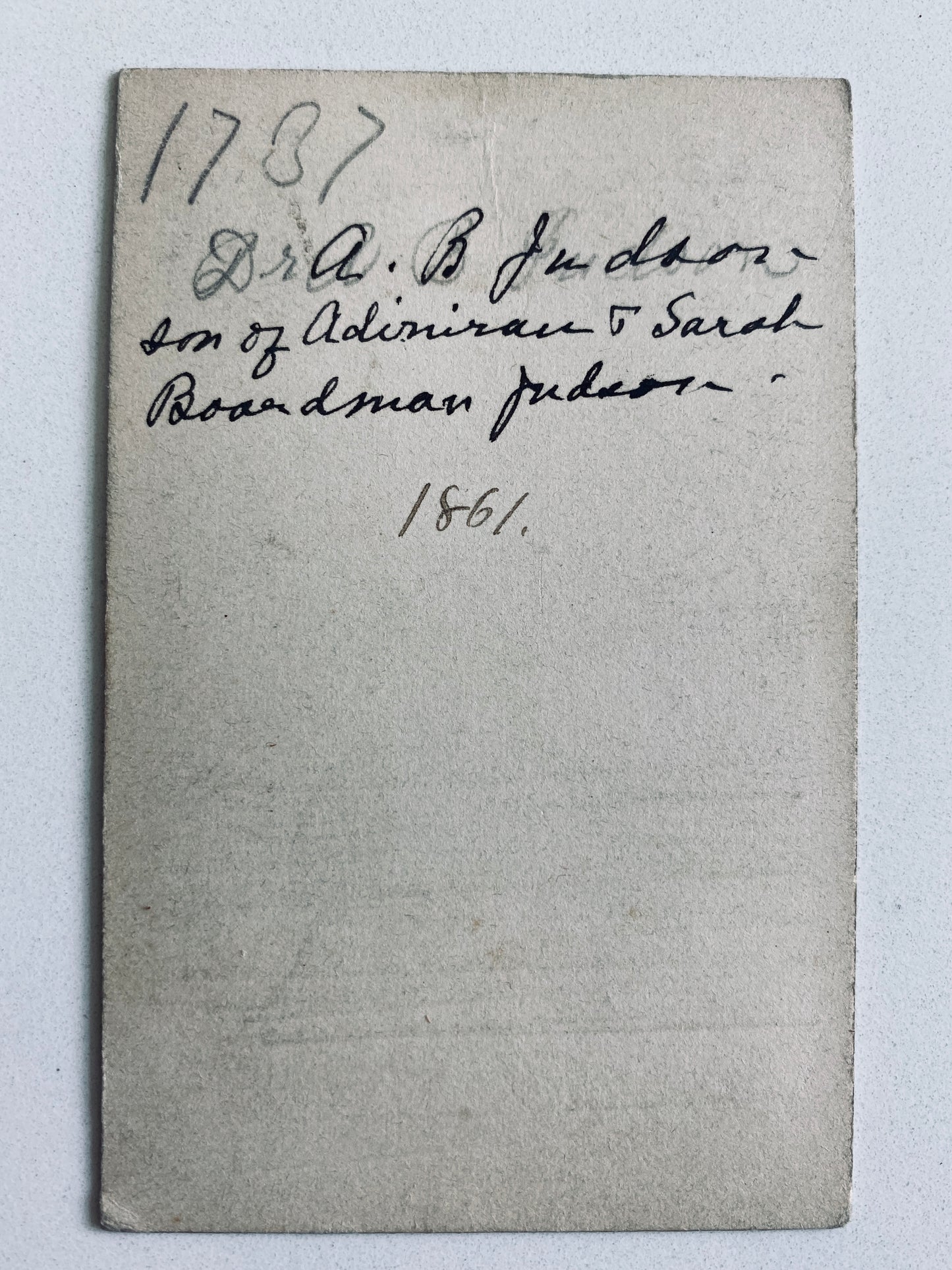 1861 ADONIRAM B. JUDSON. Matthew Brady CDV of Adoniram Judson's Son in Civil War!