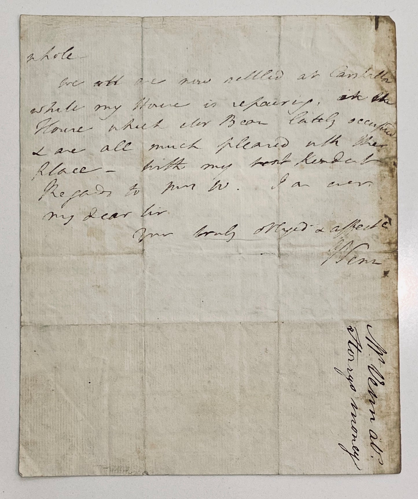 1811 WILLIAM WILBERFORCE. Letter from John Venn to Wilberforce re: Robert Storry.