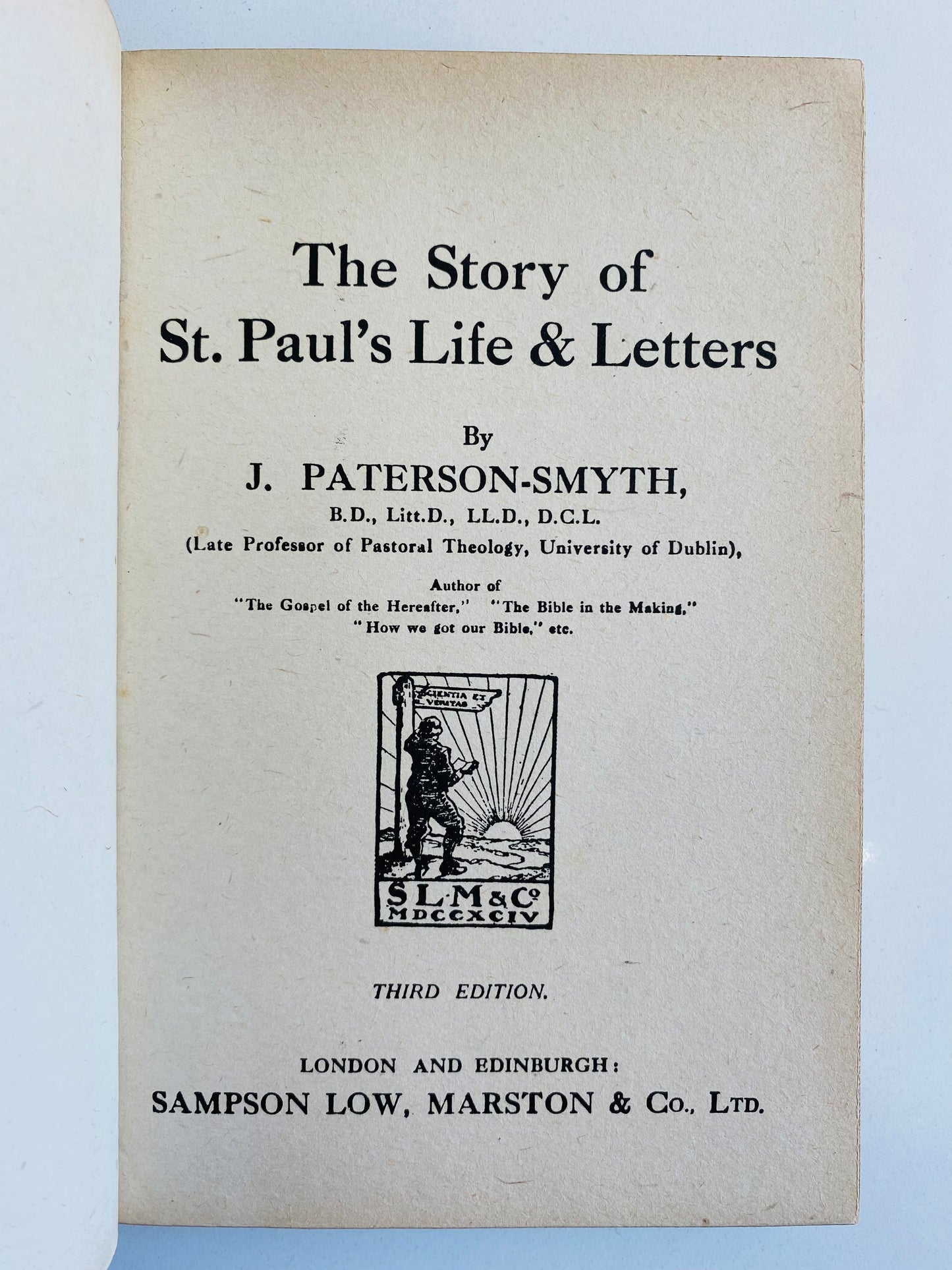 1917 J. PATERSON-SMYTH. Life and Letters of St. Paul. Beautiful Period Leather Binding.