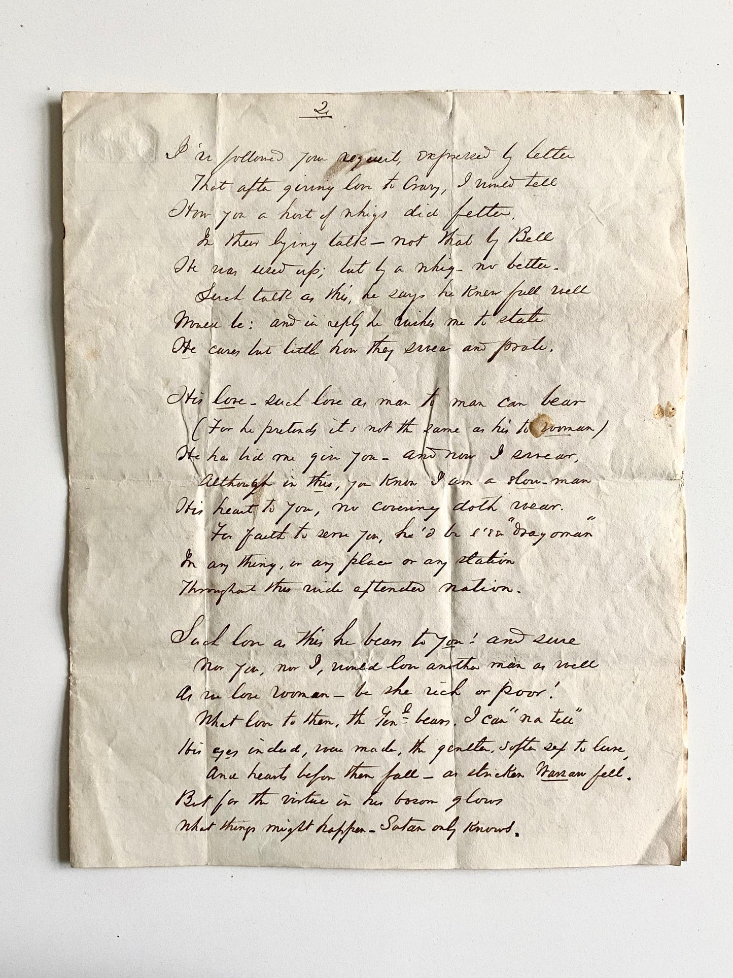 1840 WILLIAM HENRY HARRISON Presidential Campaign. Important 8pp Satirical Poem Against the Whigs, on Slavery, &c.