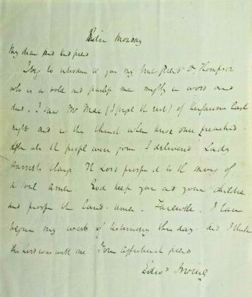 1830 EDWARD IRVING. Important Letter from Progenitor of Premillennialism & Pentecostalism