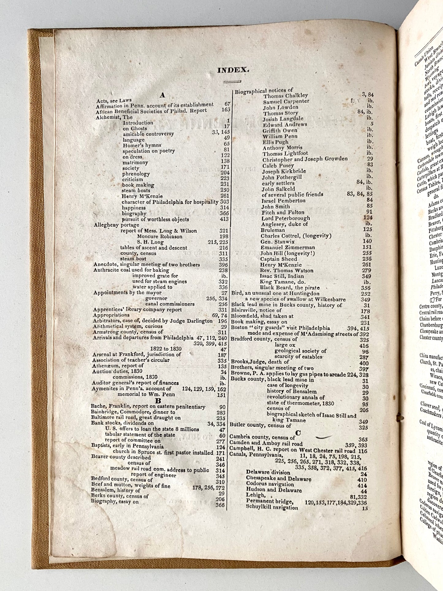 1831 PENNSYLVANIA REGISTER. Rare Amish, Mennonite, Free Coloured Persons, Slaves, &c.