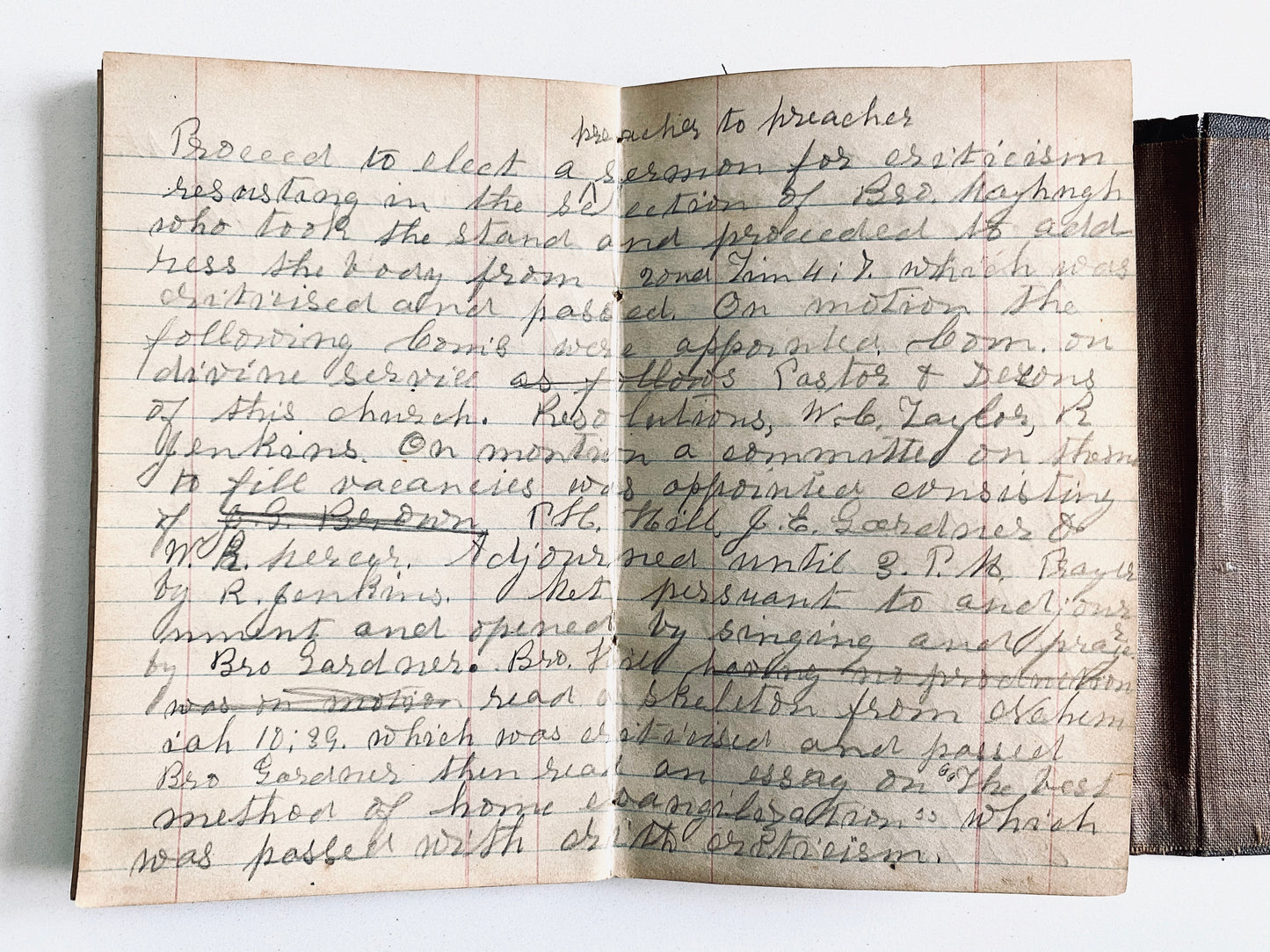 1868 WILLIAM CAREY TAYLOR. 124pp Manuscript Sermons by Important Kentucky Baptist!