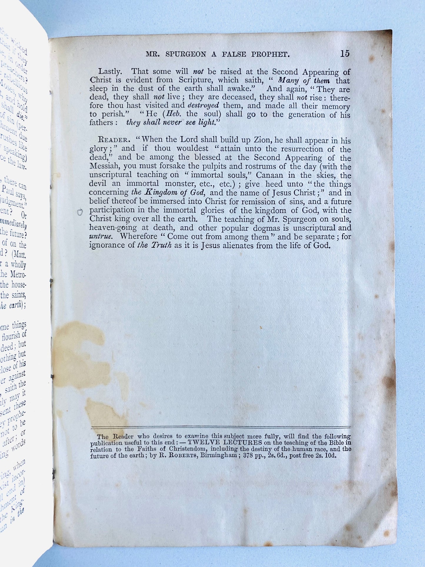 1872 C. H. SPURGEON Accused of Being a Heretic who Preaches a False Gospel!