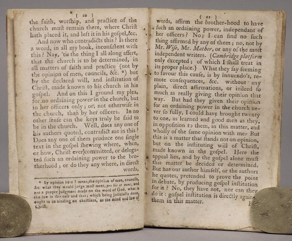 1766 SAMUEL MATHER. Rare Work on Lay-Ordination - Signed by Samuel Mather and with Superb Provenance!