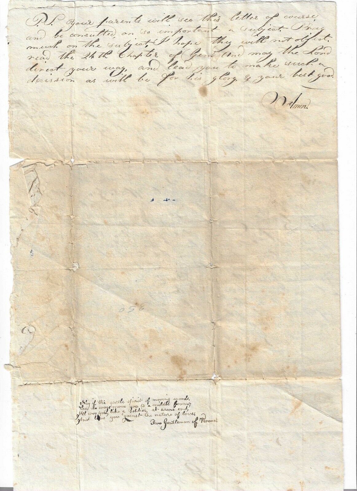 1817 ADONIRAM JUDSON / SAMUEL NEWELL. Historically Important Letter Regarding Marriage of First American Foreign Missionaries!