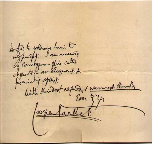 1881 JOSEPH PARKER. Two Page Letter to Newman Hall Re: An American Preaching in His Pulpit.