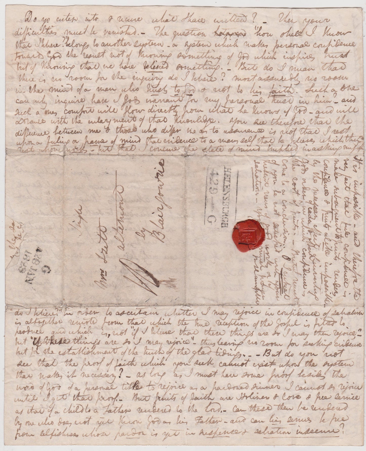 1829 JOHN McLEOD CAMPBELL. Important Autograph Letter on Atonement by Influential Scottish Theologian.