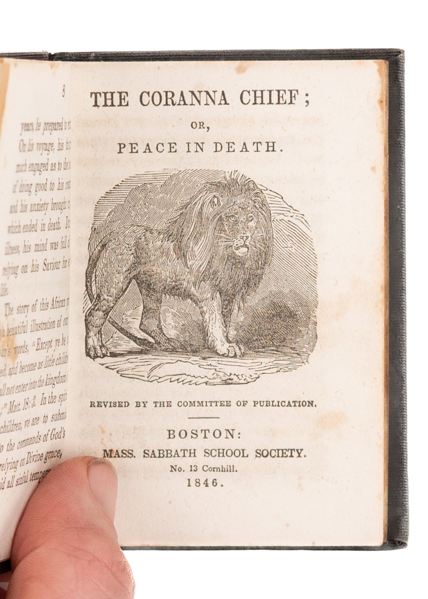 1856 MASS. SABBATH SCHOOL SOCIETY. The African Printer - A Warrior Chief Converted, &c.