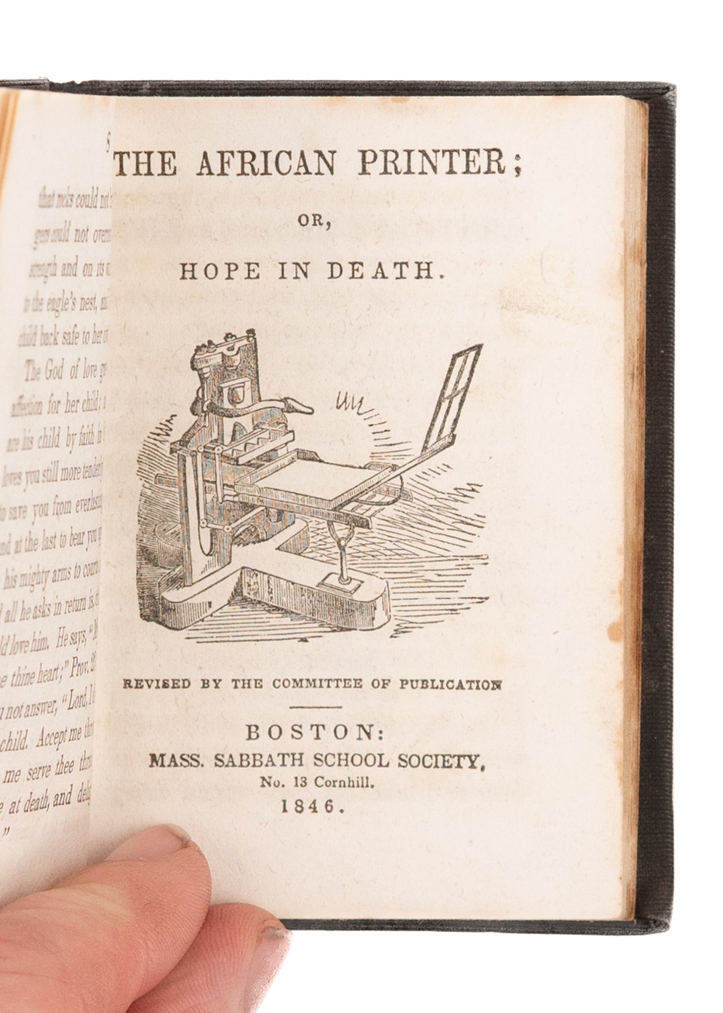 1856 MASS. SABBATH SCHOOL SOCIETY. The African Printer - A Warrior Chief Converted, &c.