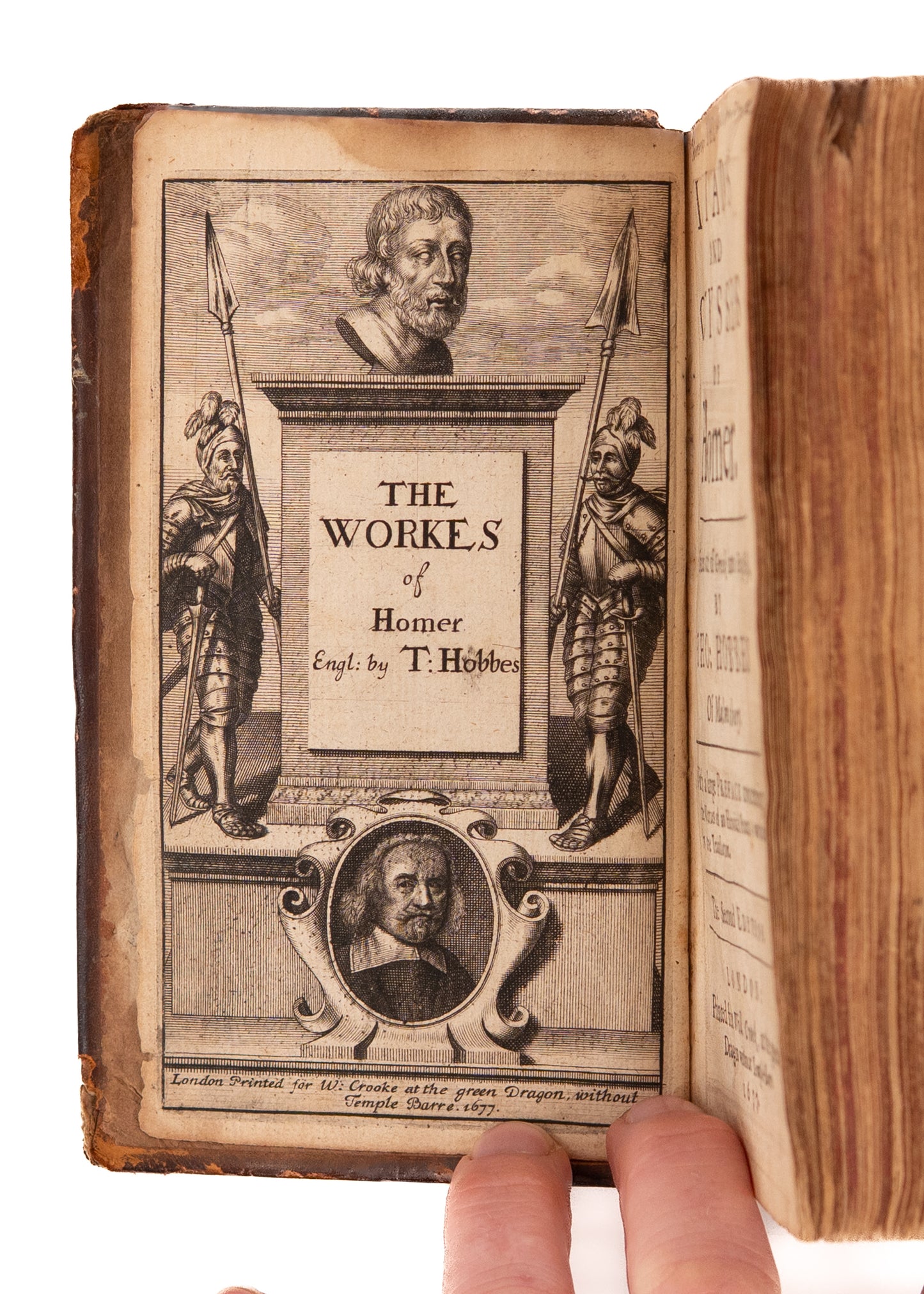 1677 THOMAS HOBBES - HOMER. The Iliads and Odysses of Homer. Rare Anti-Monarchy Works
