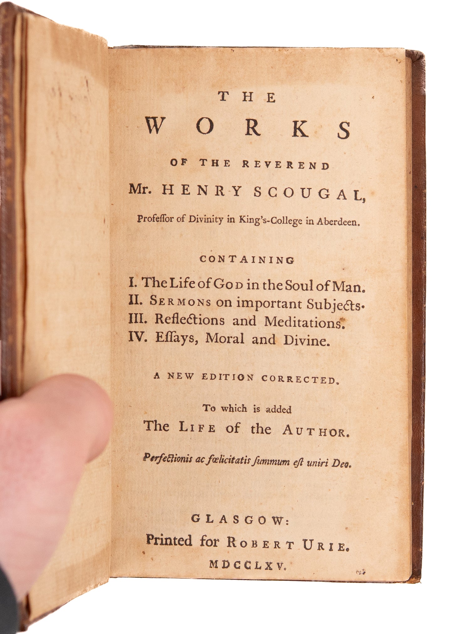 1765 HENRY SCOUGAL. Puritan Works with 18th Century "Methodist" Georgia Slave Plantation Provenance.