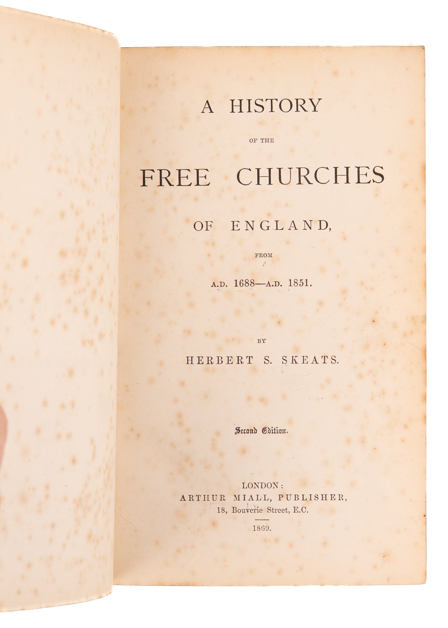 1869 FREE CHURCHES. Important Work on Baptists, Methodists, and Dissenting Churches - Freedom of Religion.