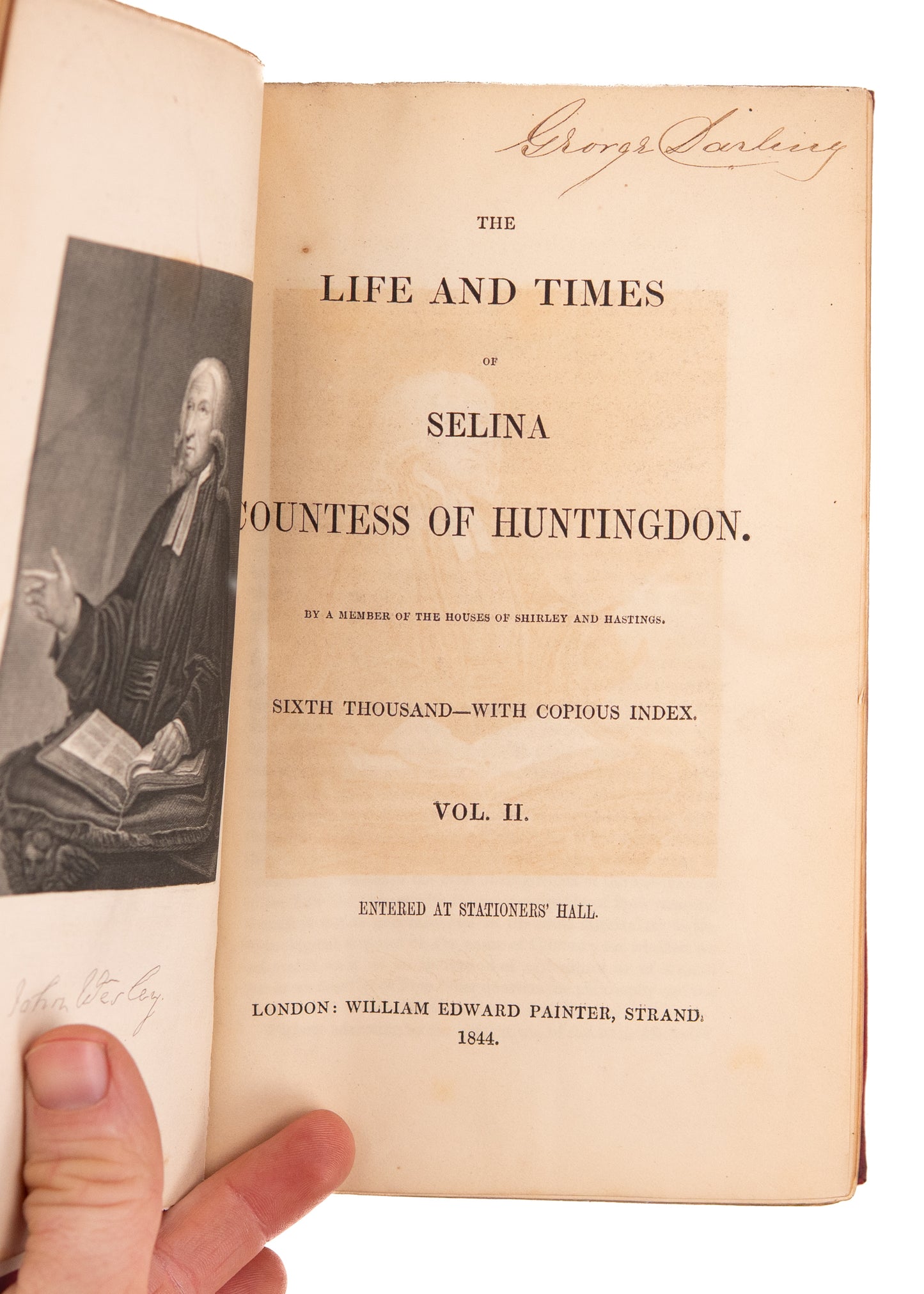 1844 SELINA COUNTESS OF HUNTINGDON. Superb Biography of the Financier of George Whitefield and John Wesley.