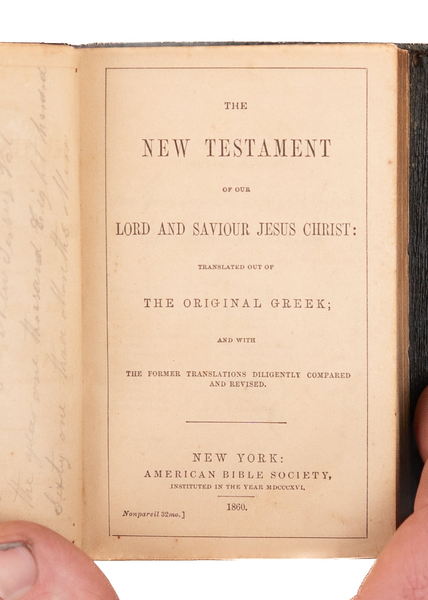 1861 CIVIL WAR BIBLE. Presented 10 Days After Commencement of Hostilities. Soldiers Senses Death.