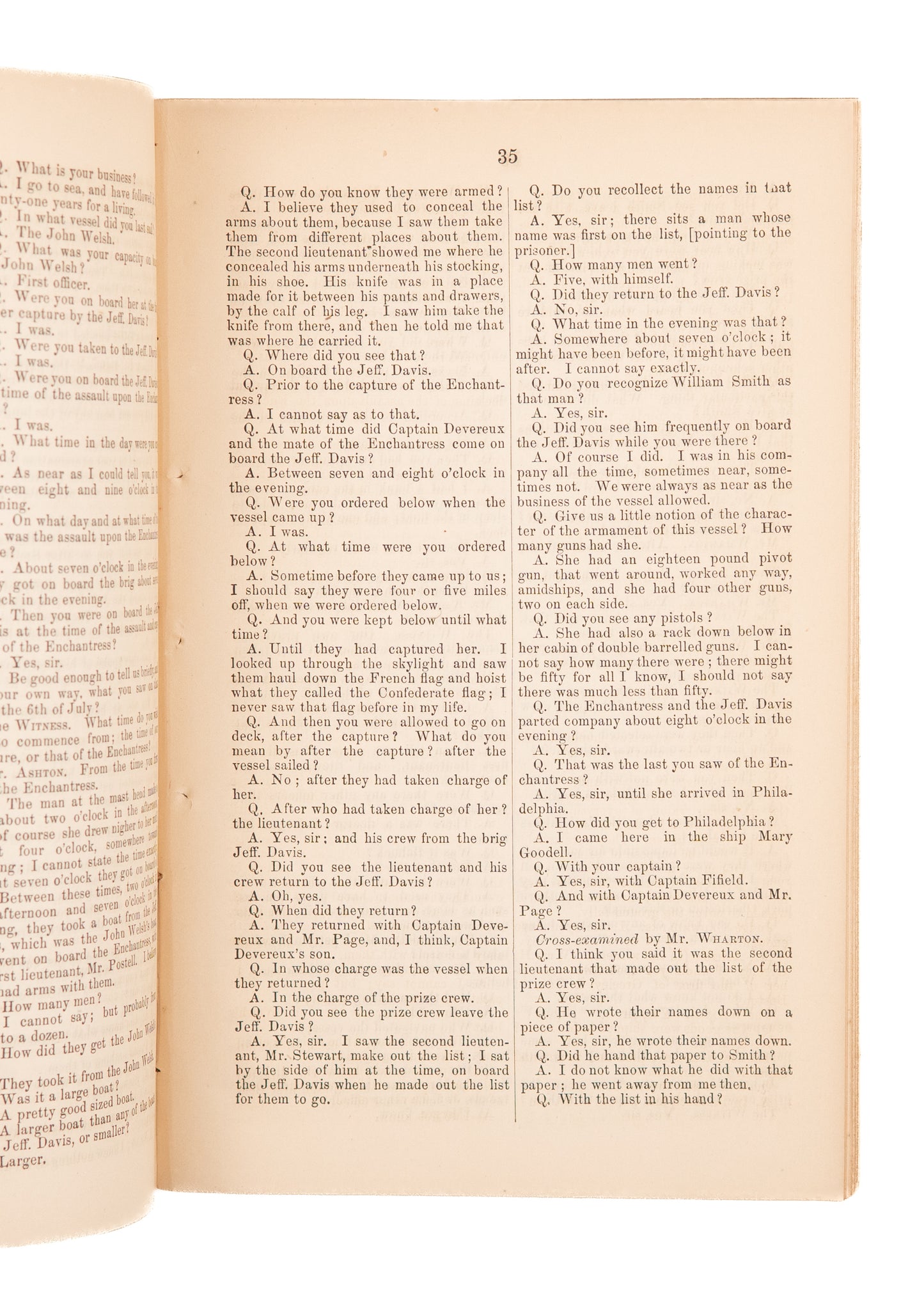 1861 CIVIL WAR - CONFEDERATE PIRACY.  Trial and Hanging of William Smith for Piracy.