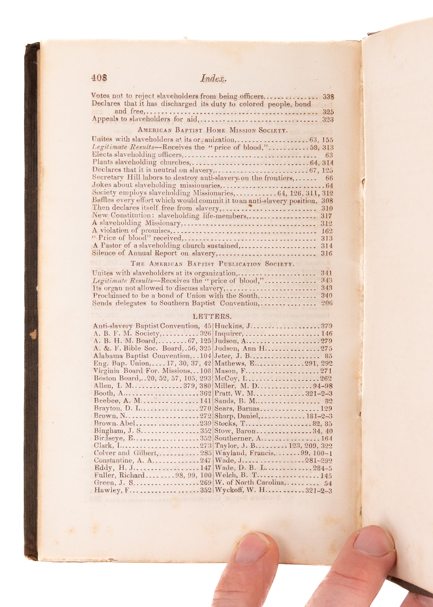 1850 BAPTISTS & SLAVERY. Very Scarce Work that Led to the Creation of the Southern Baptist Convention.