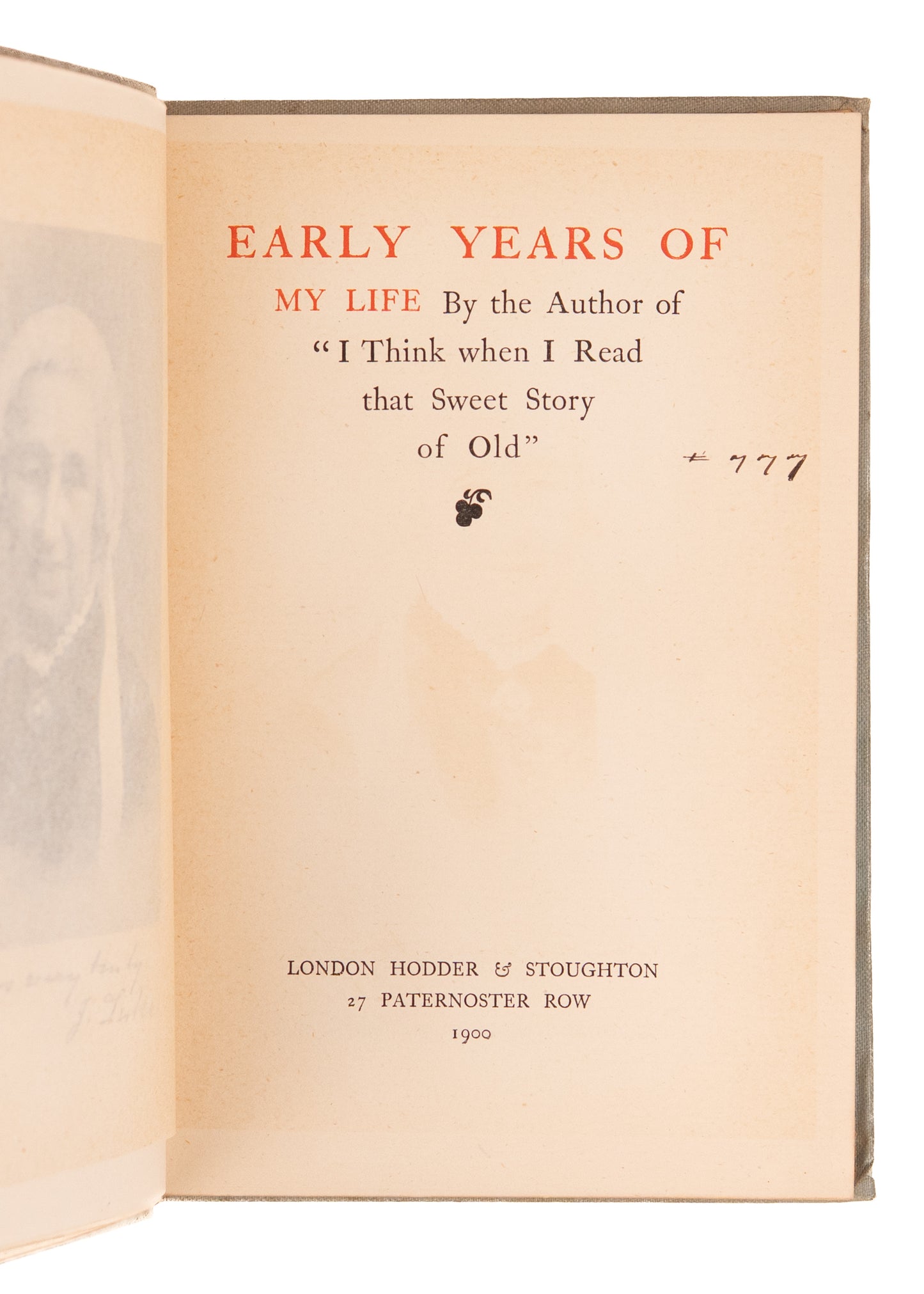1900 JEMIMA LUKE. Signed Autobiography of Hymnist Authoress, "I Think when I Read that Sweet Story of Old."