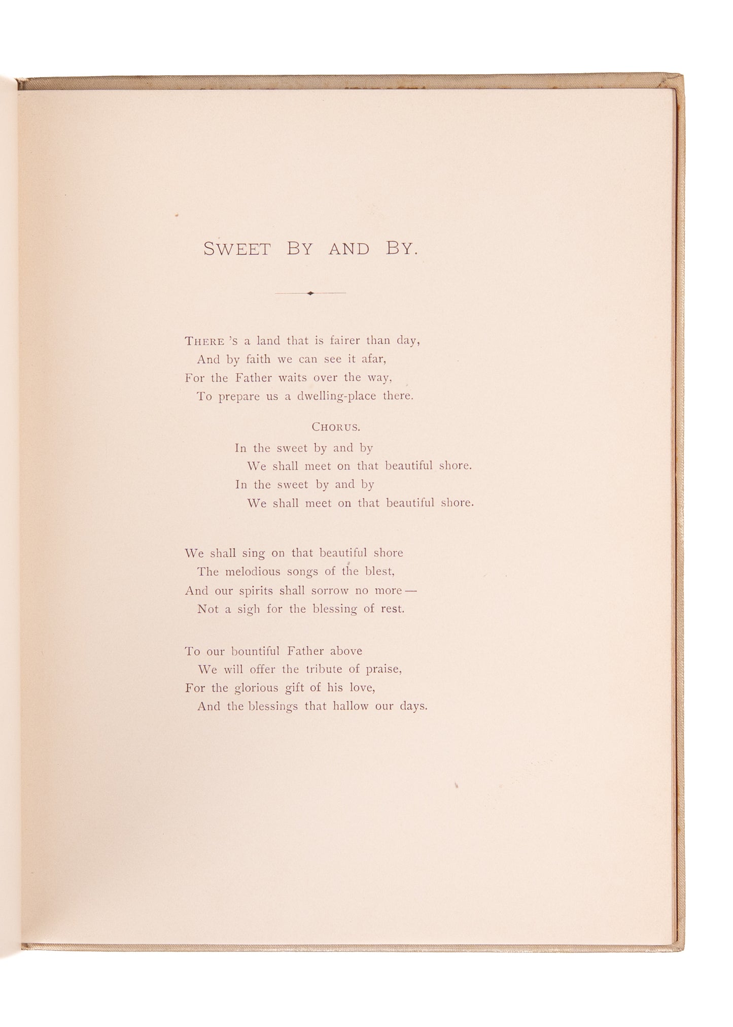 1885 S. FILLMORE BENNETT. Pristine Signed Decorative Fine Imprint of Hymn, "Sweet By and By."