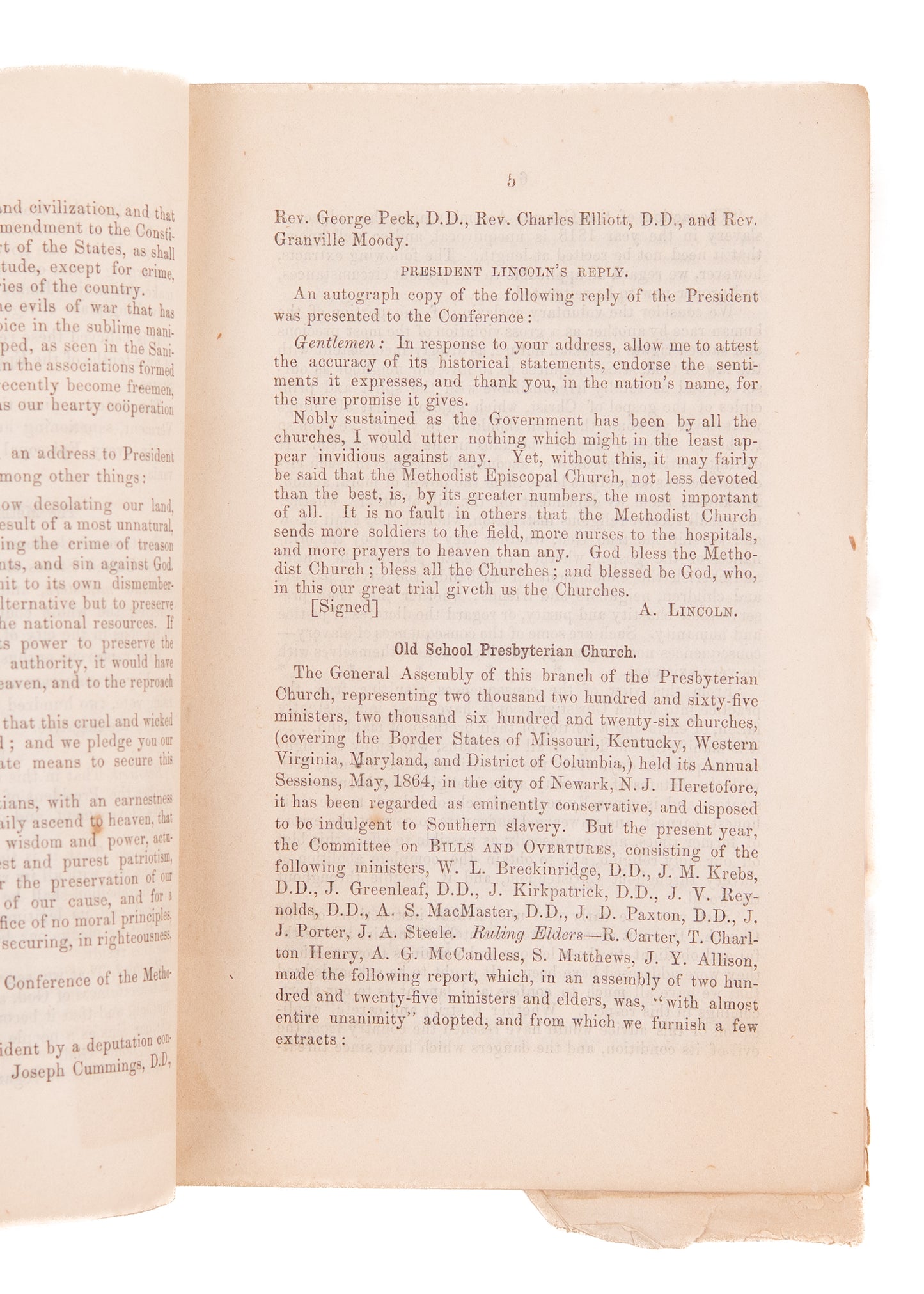 1864 THE CONFEDERACY ANTI-CHRISTIAN. Slavery and Treason both Heresy. Abraham Lincoln Praises the Methodists.