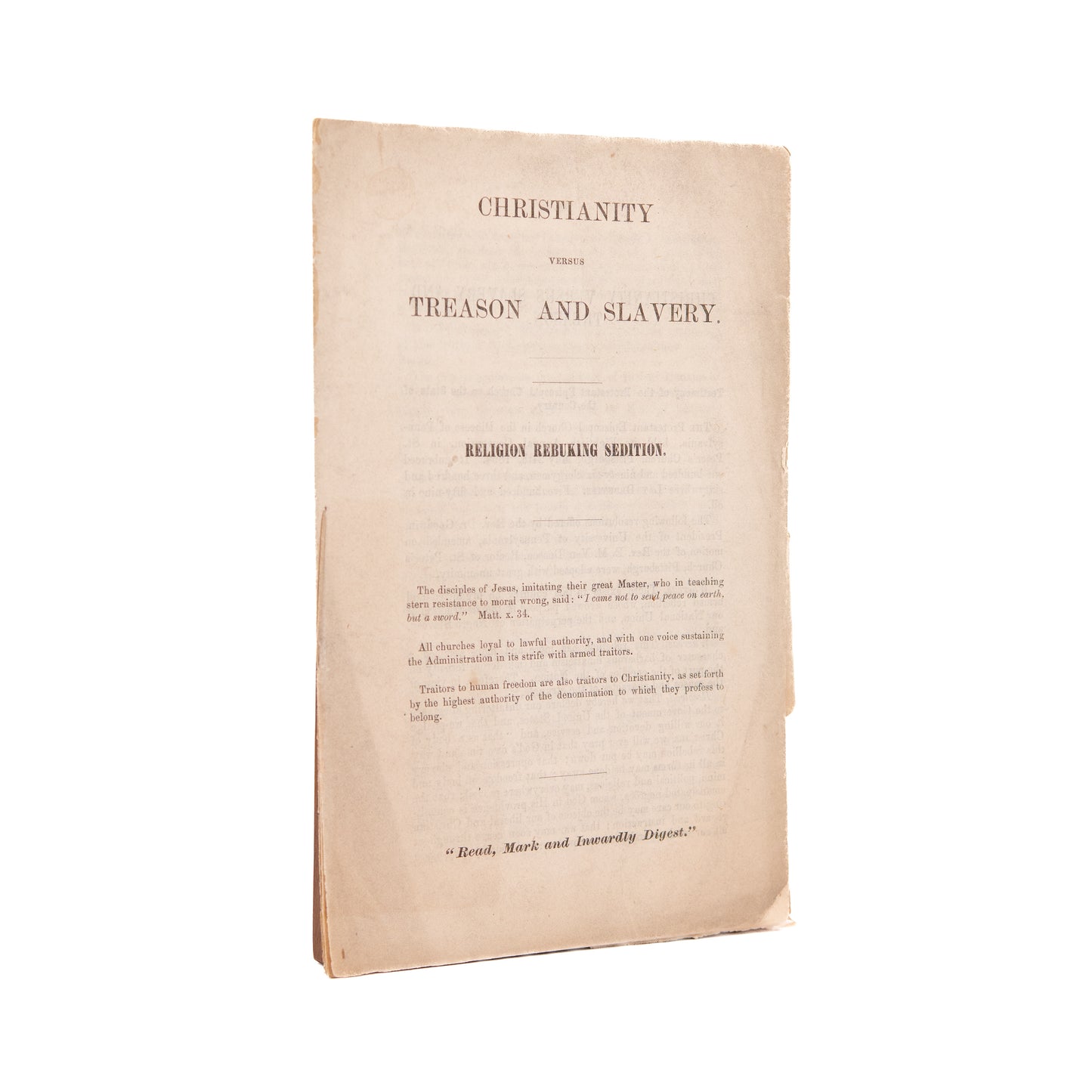 1864 THE CONFEDERACY ANTI-CHRISTIAN. Slavery and Treason both Heresy. Abraham Lincoln Praises the Methodists.