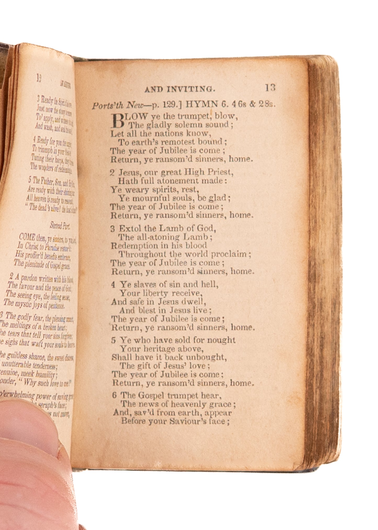 1831 MINIATURE METHODIST. Charming Near Miniature Hymnal in Burgundy Full Leather.