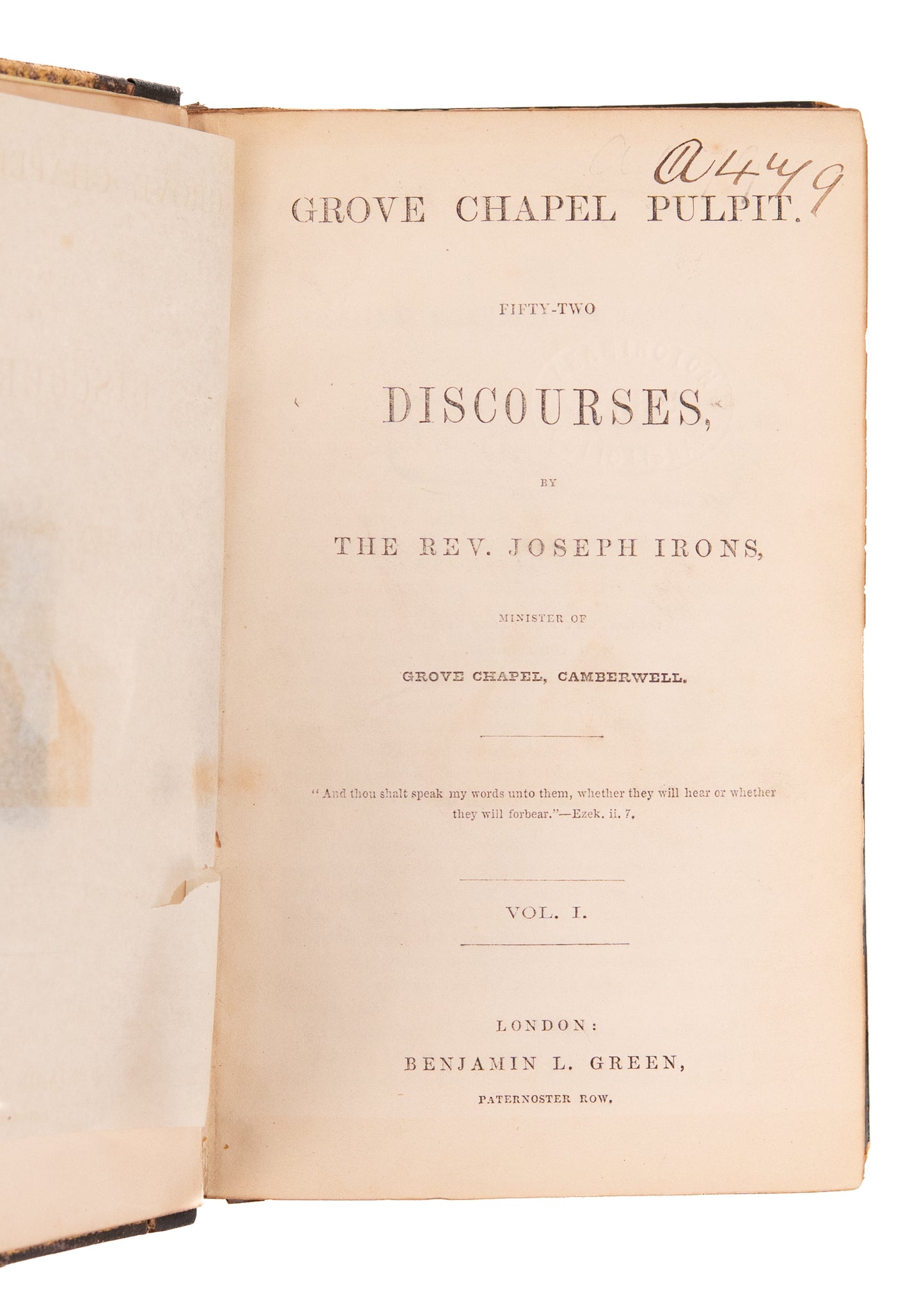 1855 JOSEPH IRONS. The Grove Chapel Pulpit. Three Complete Years. Superb Particular Baptist Sermons.