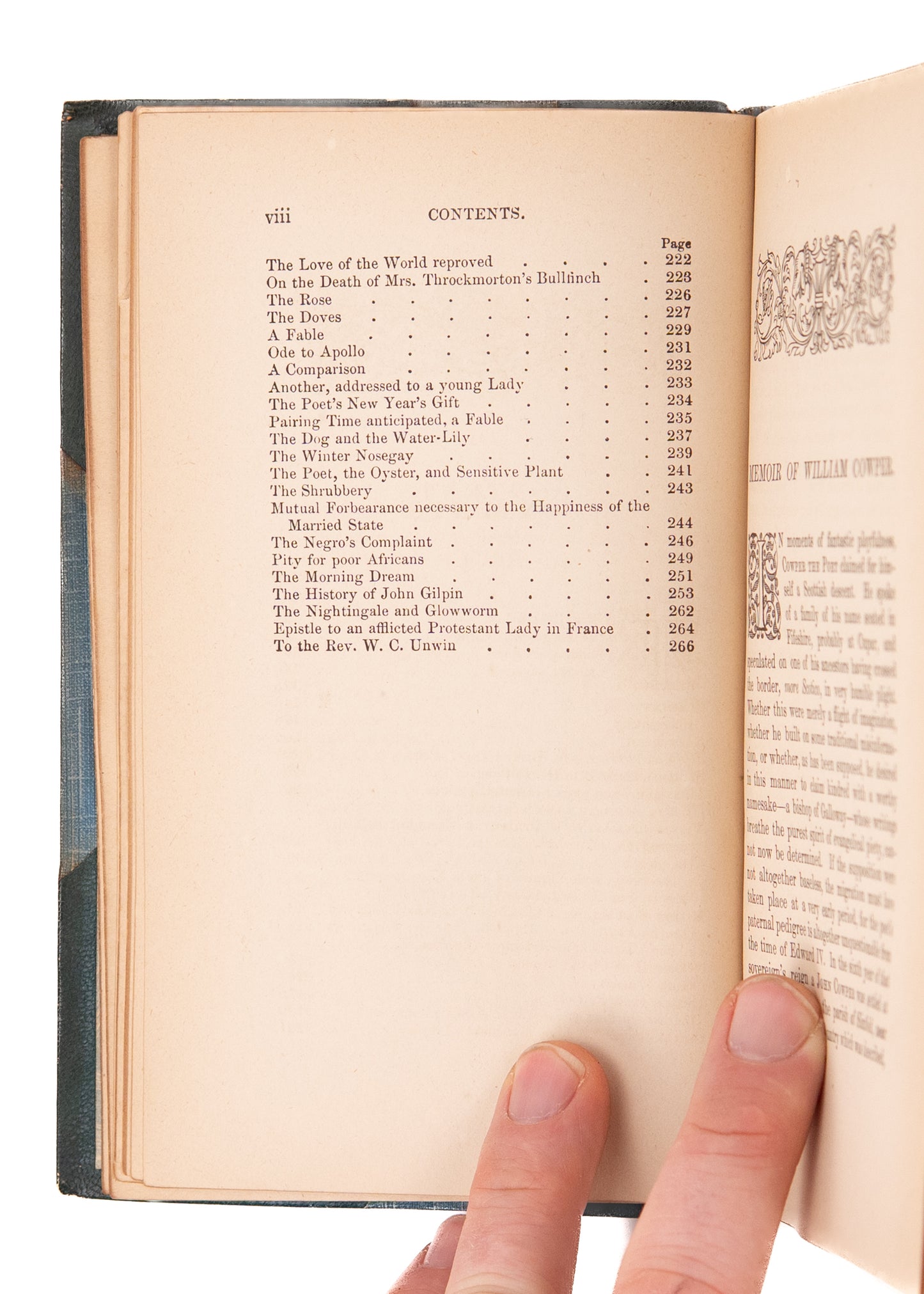1896 WILLIAM COWPER. Poems of Devotion, of Nature, and on the Abolition of Slavery