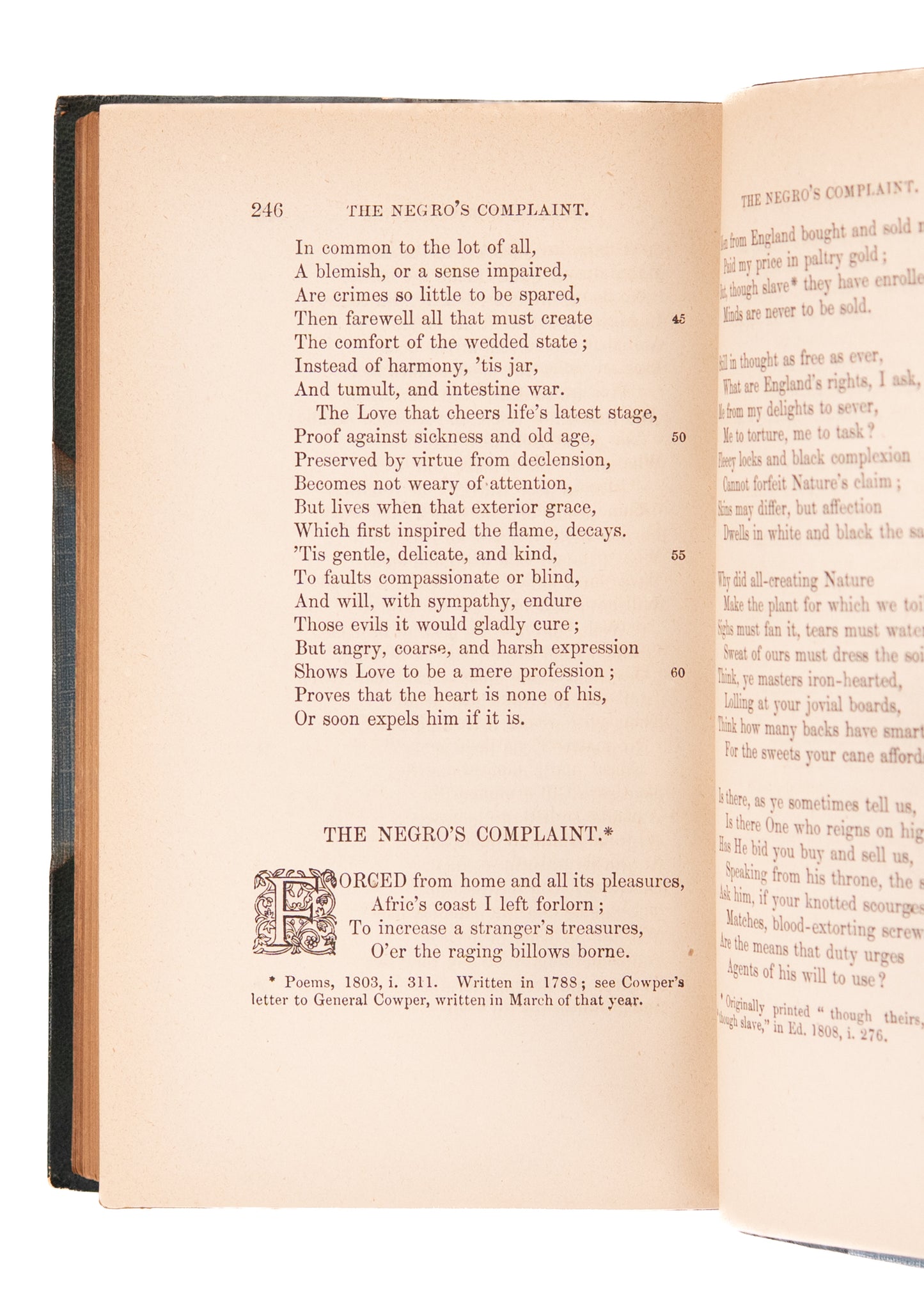 1896 WILLIAM COWPER. Poems of Devotion, of Nature, and on the Abolition of Slavery