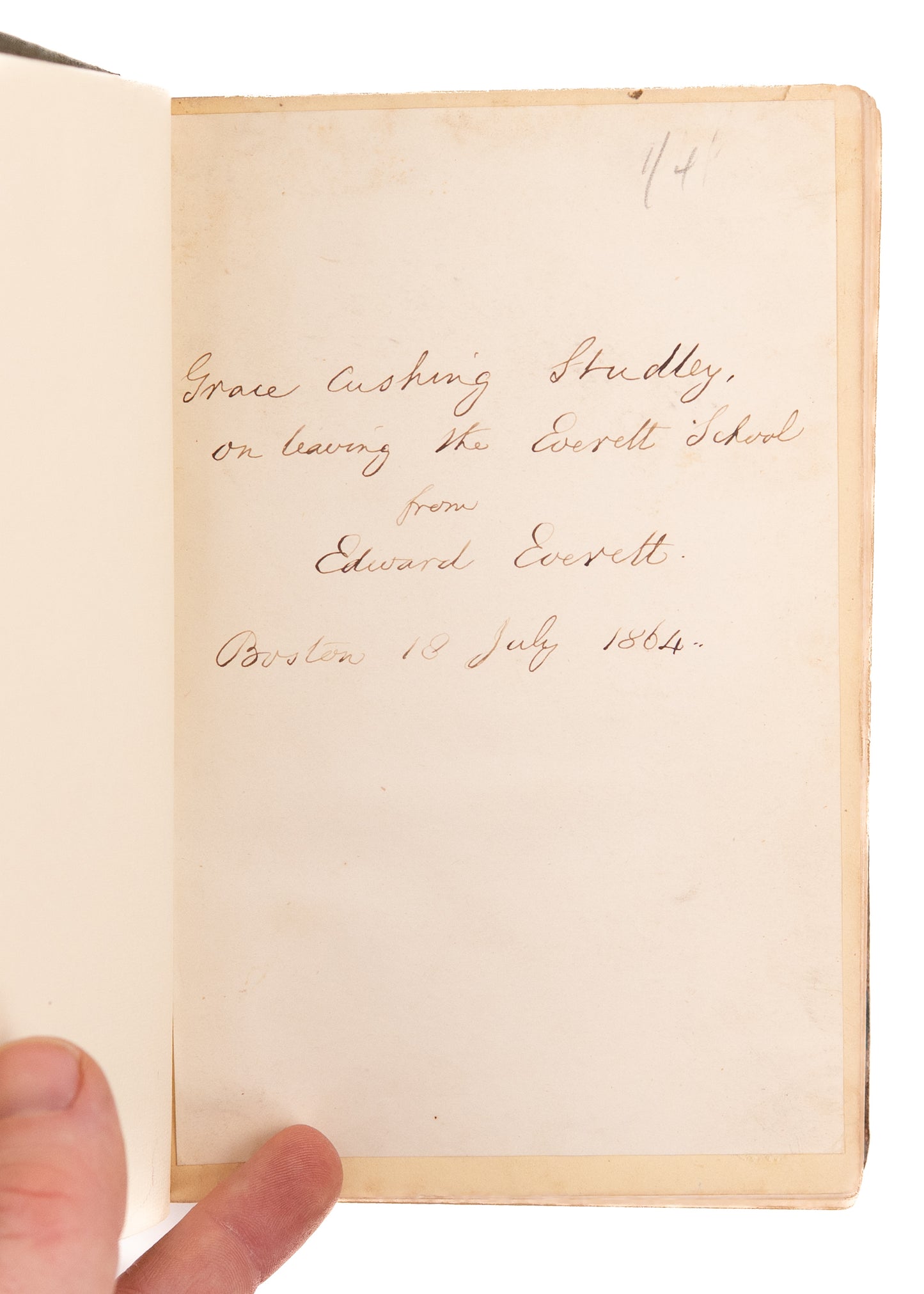 1860-64 GEORGE WASHINGTON - EDWARD EVERETT. Life of George Washing w/ Letter by Gettysburg Orator.