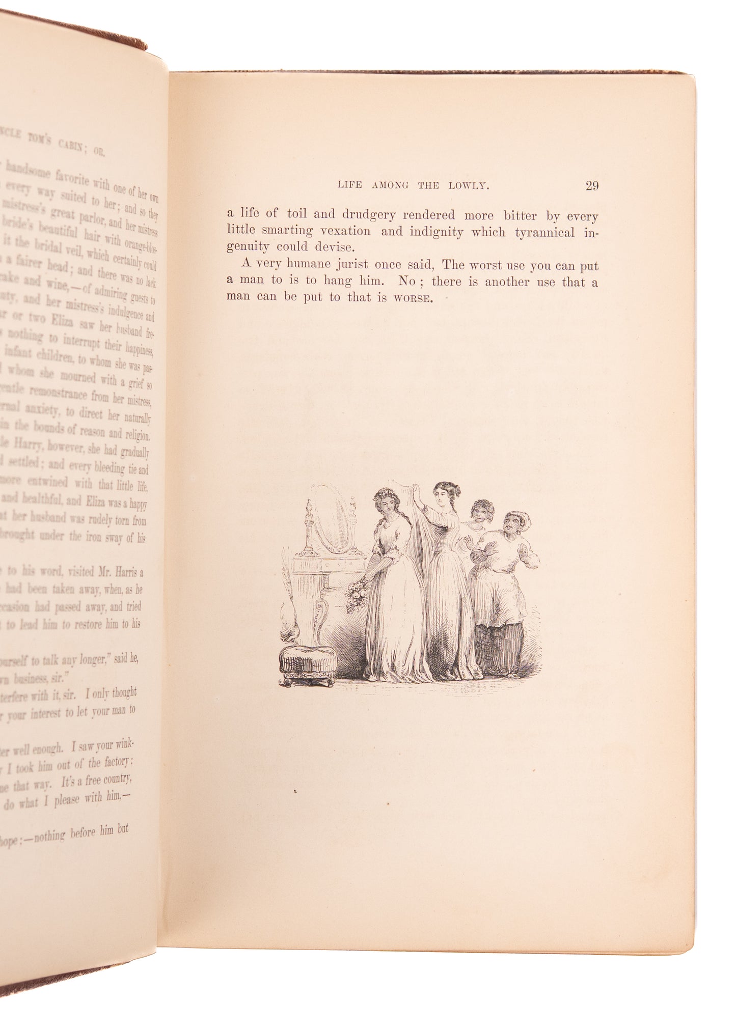 1853 HARRIET BEECHER STOWE. Uncle Tom's Cabin. First Illustrated Edition in Attractive Leather Binding.