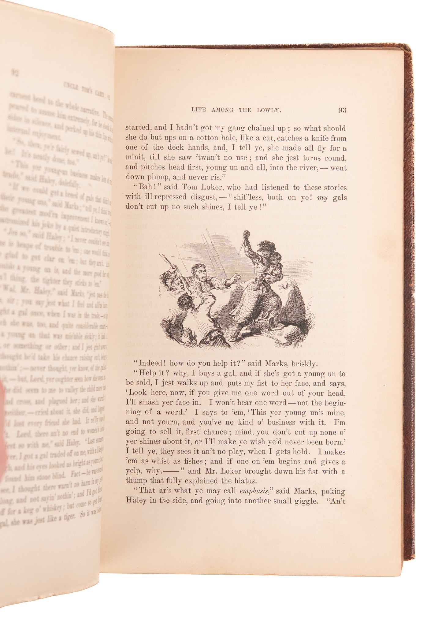 1853 HARRIET BEECHER STOWE. Uncle Tom's Cabin. First Illustrated Edition in Attractive Leather Binding.