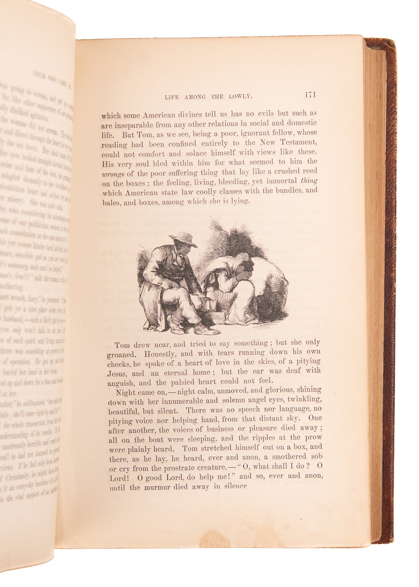 1853 HARRIET BEECHER STOWE. Uncle Tom's Cabin. First Illustrated Edition in Attractive Leather Binding.