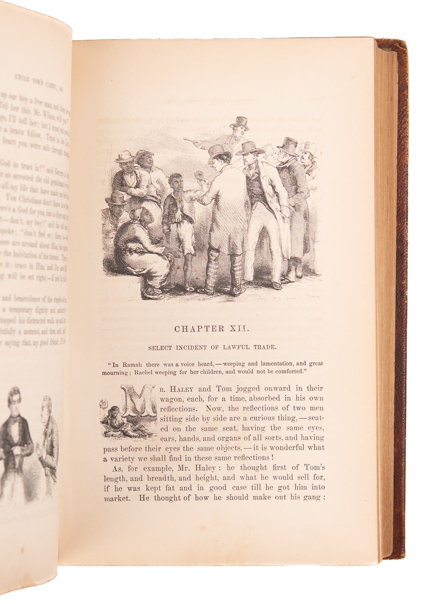 1853 HARRIET BEECHER STOWE. Uncle Tom's Cabin. First Illustrated Edition in Attractive Leather Binding.
