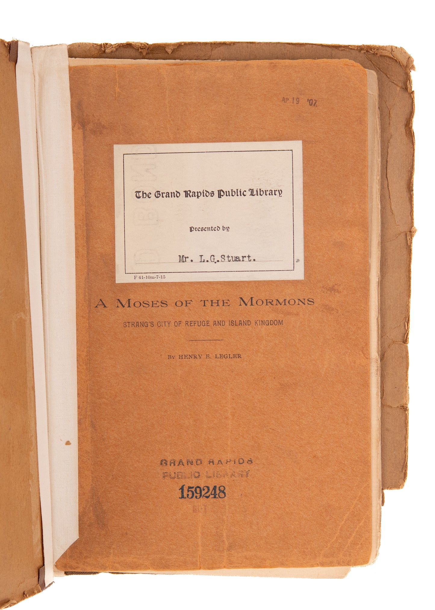 1897 MORMON KINGDOM - BEAVER ISLAND. Moses of the Mormons. Strang's City of Refuge and Island Kingdom.
