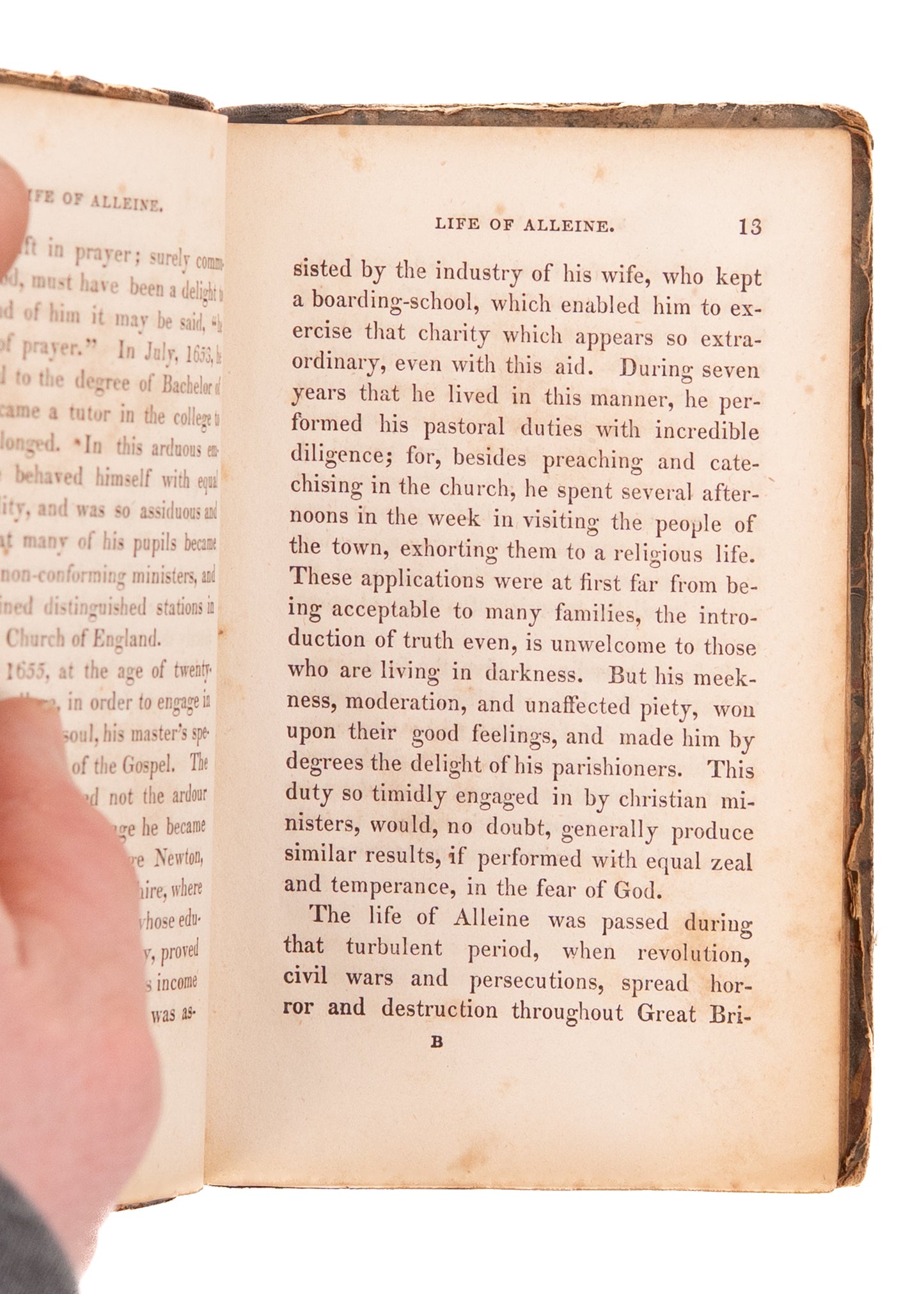 1829 JOSEPH ALLEINE. Rare ASSU Edition of the Memoirs of Puritan Divine, Joseph Alleine [1634-1668]