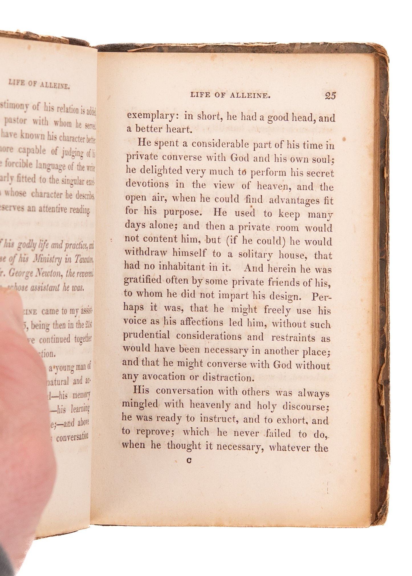 1829 JOSEPH ALLEINE. Rare ASSU Edition of the Memoirs of Puritan Divine, Joseph Alleine [1634-1668]