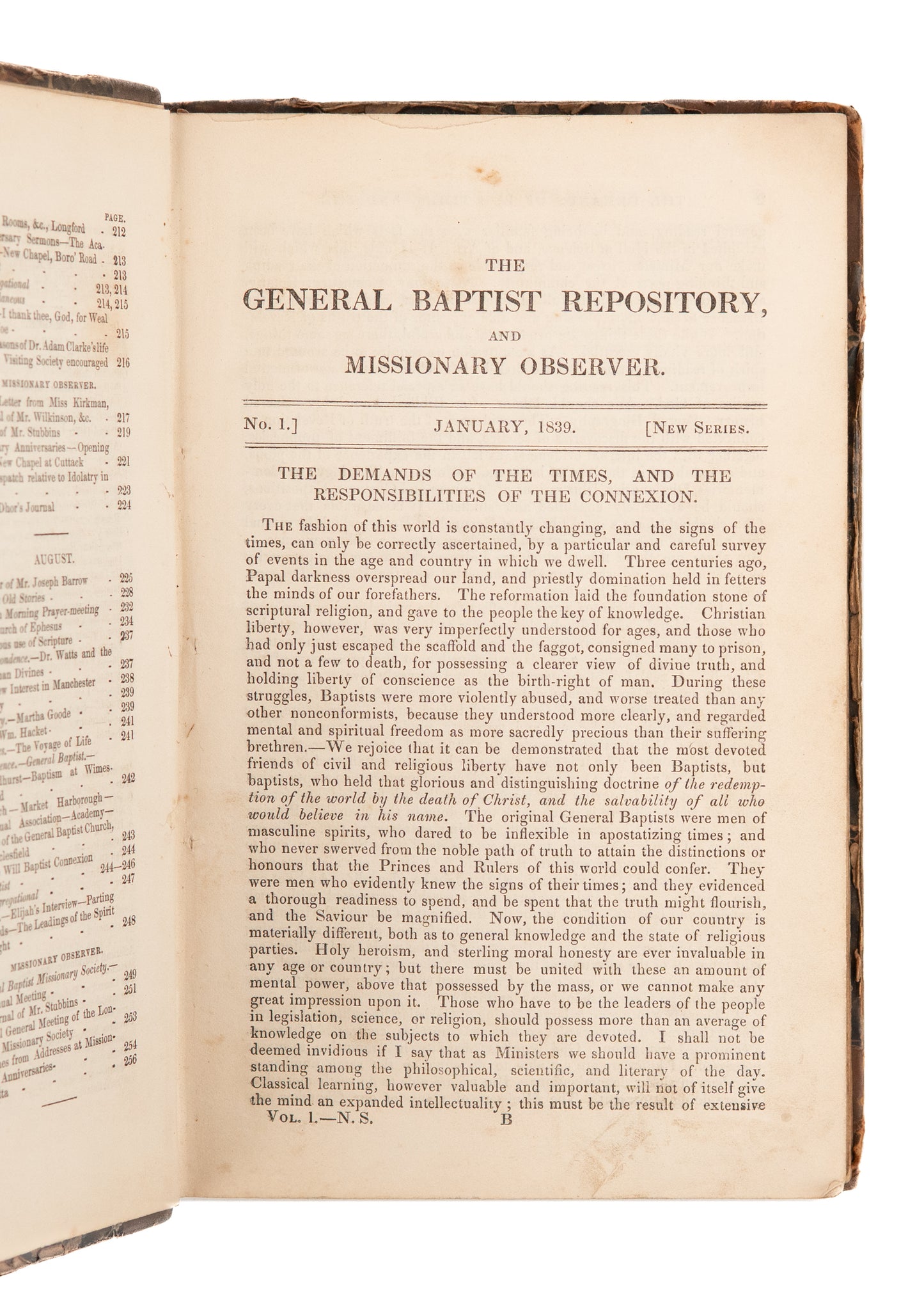 1839 BAPTIST MAG & MISSIONARY OBSERVER. Revivals, Baptist Theology & History, Missions, Slavery.