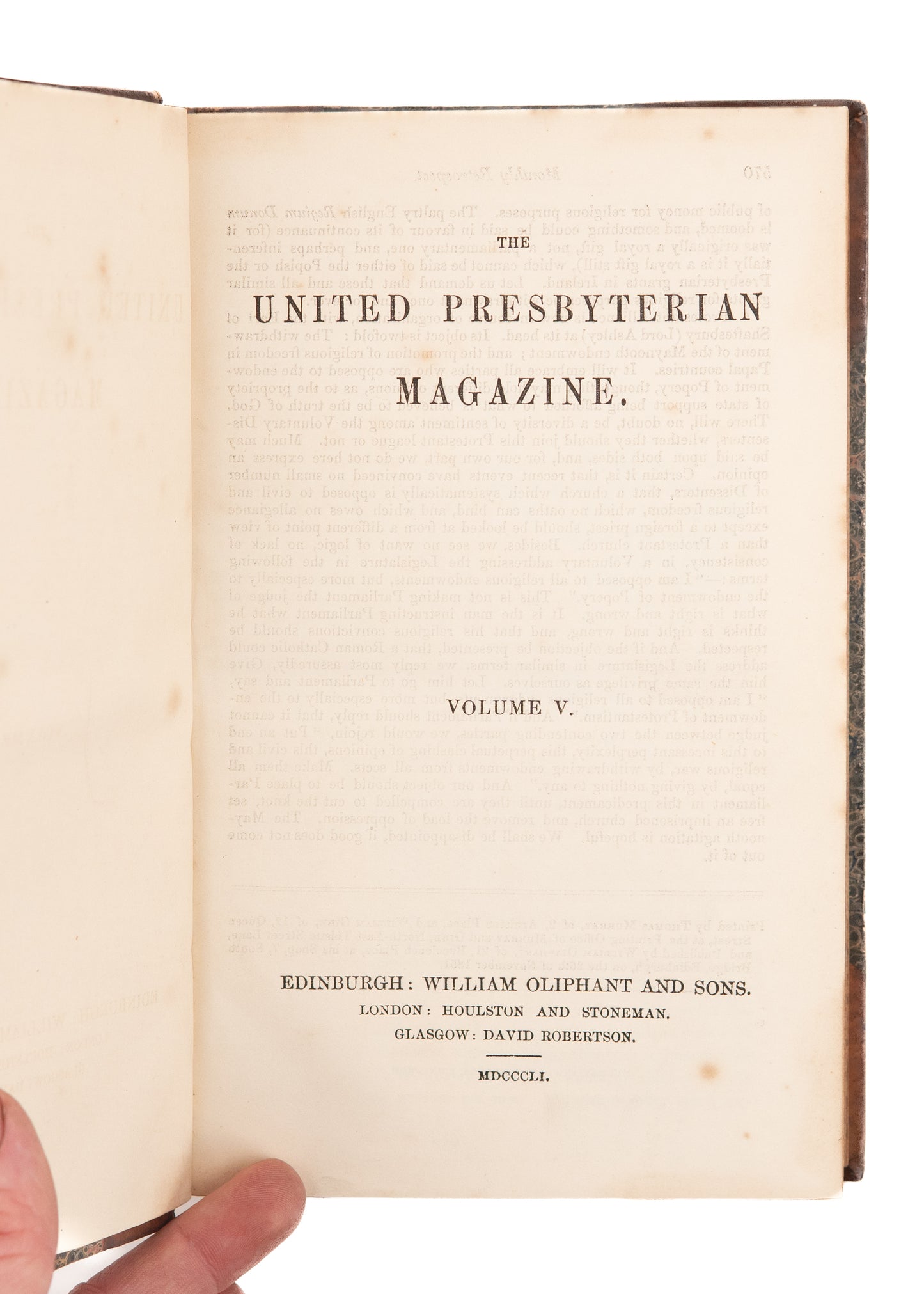 1851 UNITED PRESBYTERIAN MAGAZINE. Fugitive Slave Law, Covenanter Martyrs, Hawaii, Italian Reformation.