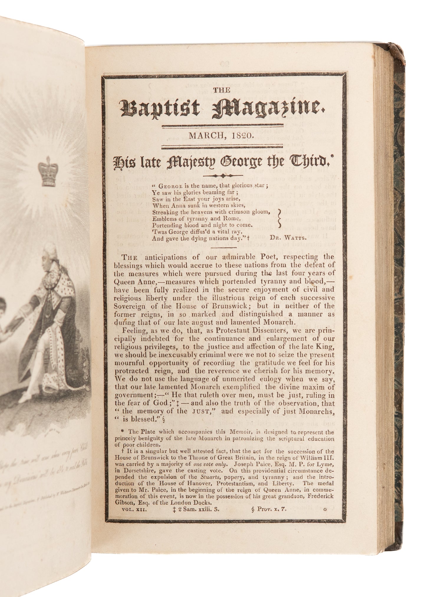 1820 BAPTIST MAGAZINE. Superb Provenance. Missions, Slavery, Religious Liberty &c.