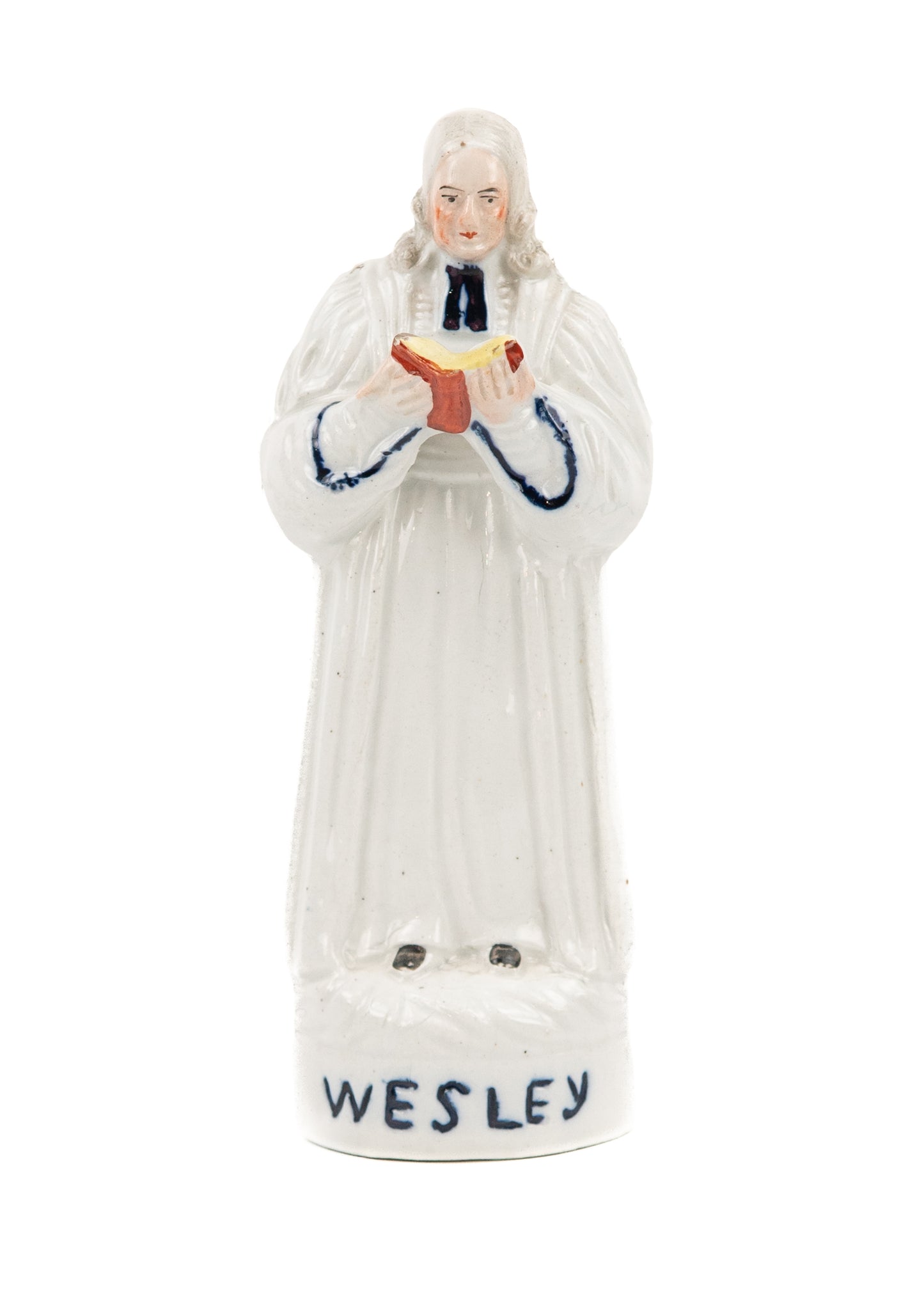 1880 JOHN WESLEY. Victorian Staffordshire of Methodist, John Wesley Reading Scripture.