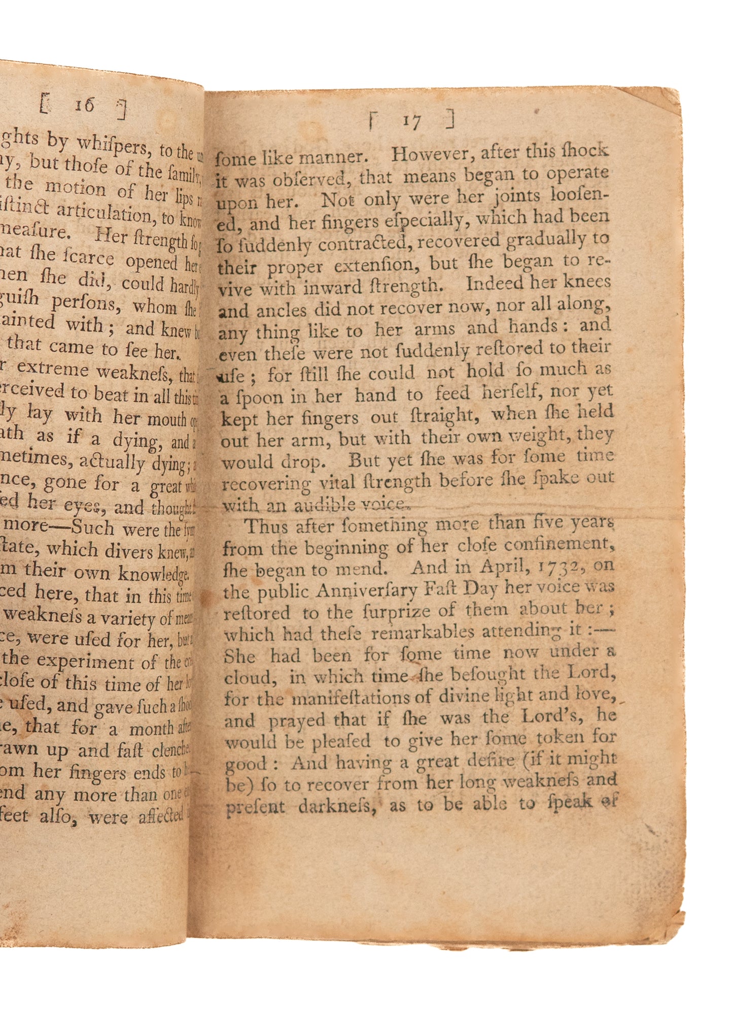 1743 / 1798 DIVINE HEALING. Miraculous Healing of Mrs. Mercy Wheeler during Great Awakening.