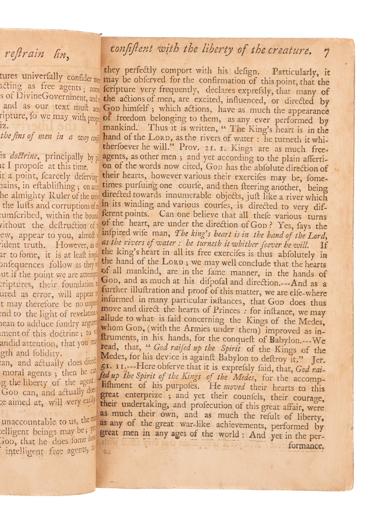 1774 JEREMIAH DAY. A Sermon on the Ability of God to Restrain Sin. Freedom of the Will.