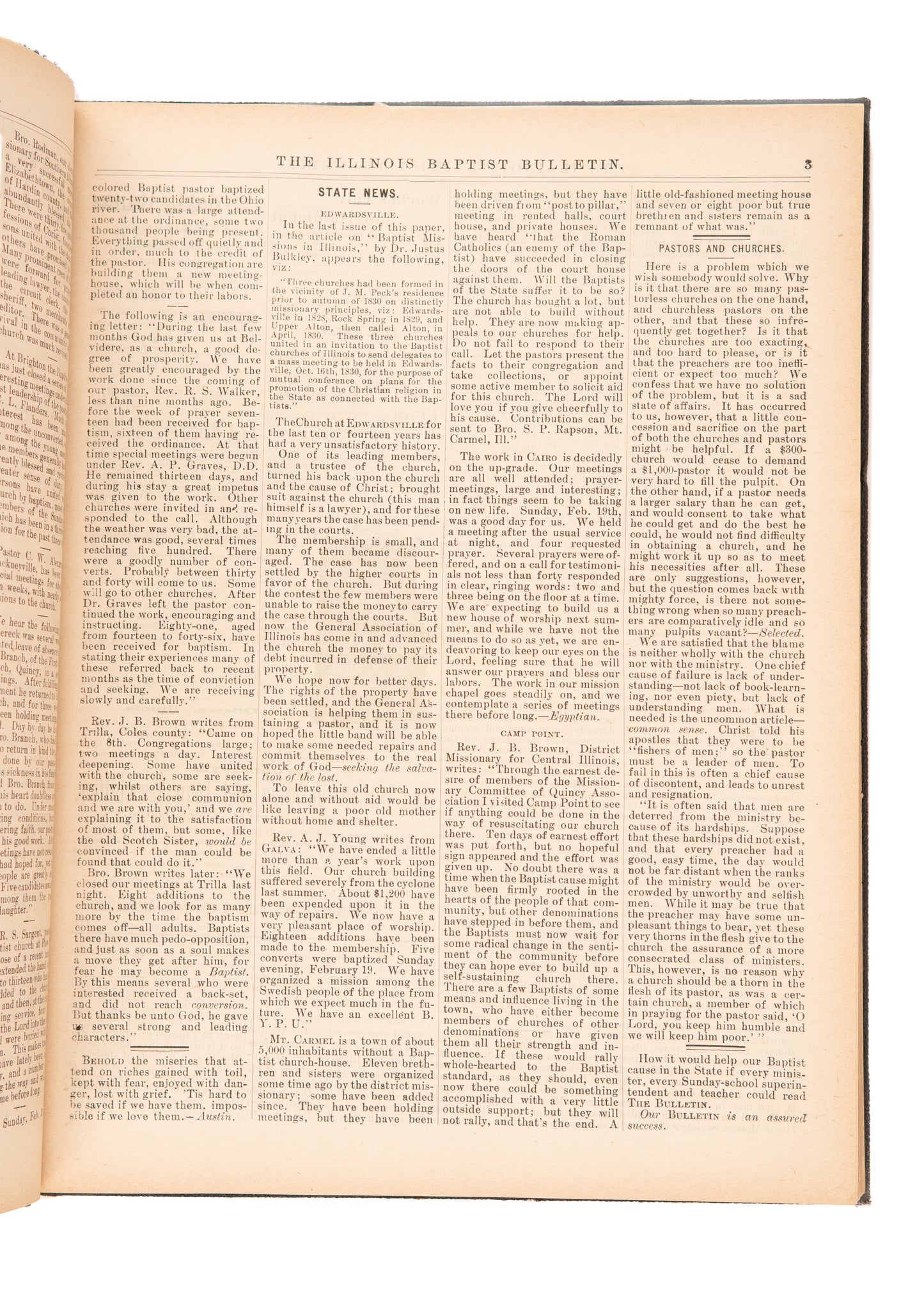 1892-1898 ILLINOIS BAPTIST BULLETIN. Rare Six Years of Revival, Missions, Baptist History, etc.