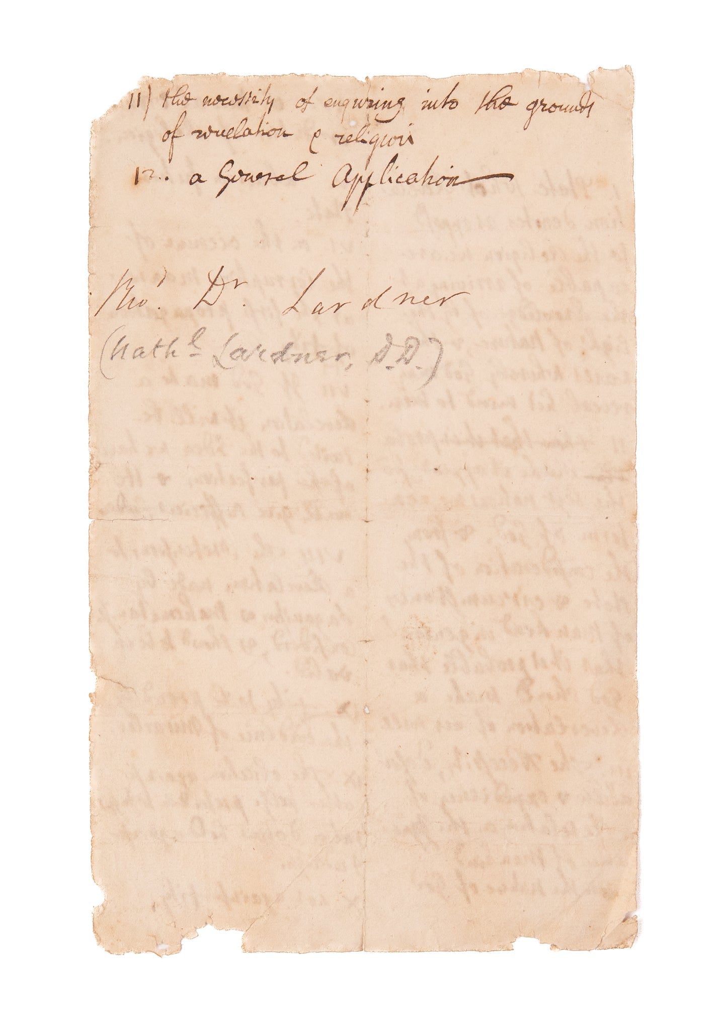 1767 NATHANIEL LARDNER. Presbyterian MSs by Influential 18th Century Apologist.