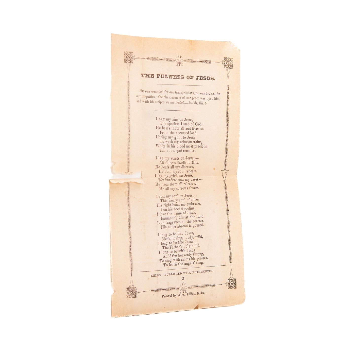 1843 ROBERT MURRAY M'CHEYNE. Rare Original Autograph Letter Written Just Prior to His Death.