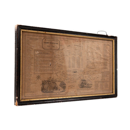 1838 SING SING CAMP MEETING. An Irreplaceable Lithograph Camp Layout Used at the 1838 Sing Sing Camp Meeting.