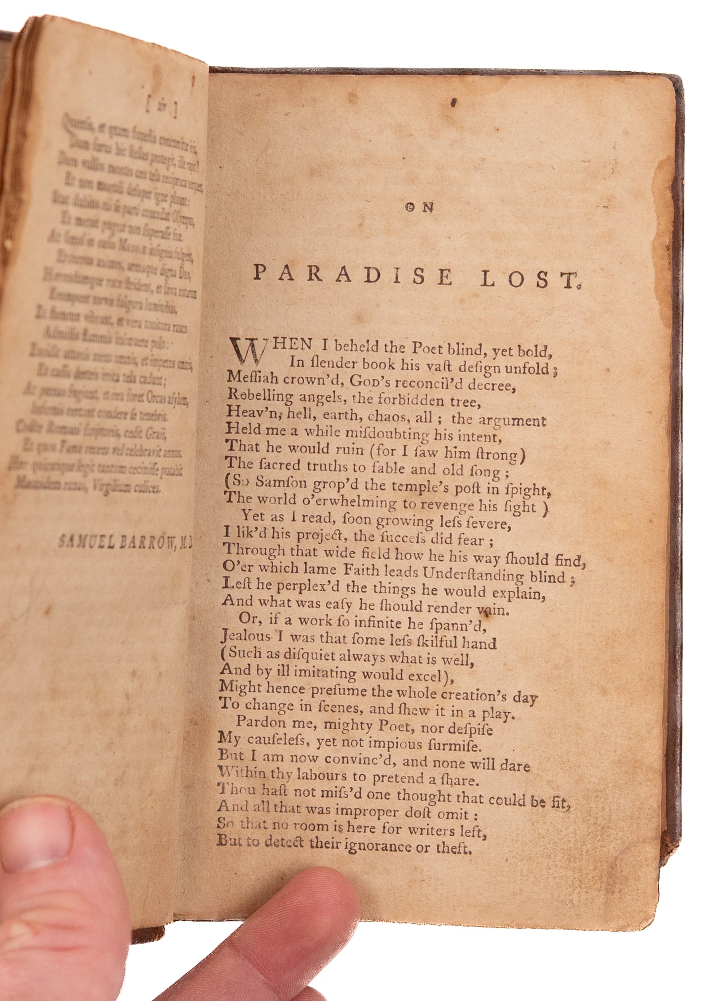 1789 JOHN MILTON. Paradise Lost - Early Scottish Edition - Same Printing Owned by Robert Burns.