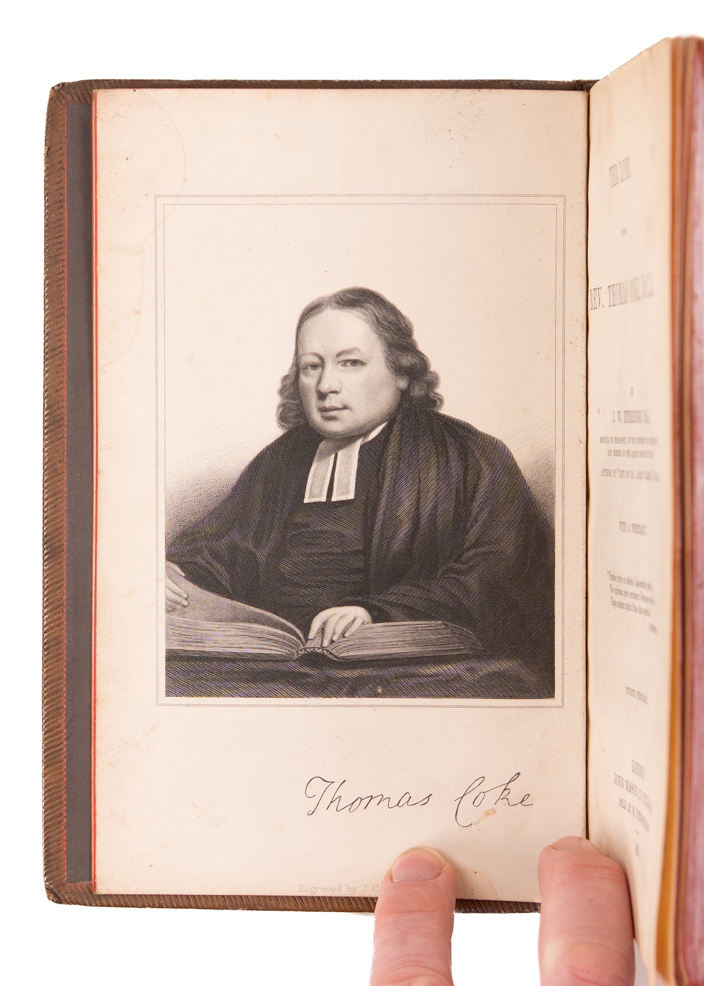 1860 THOMAS COKE. First Edition Methodist Biography in Fine Presentation Leather Binding.