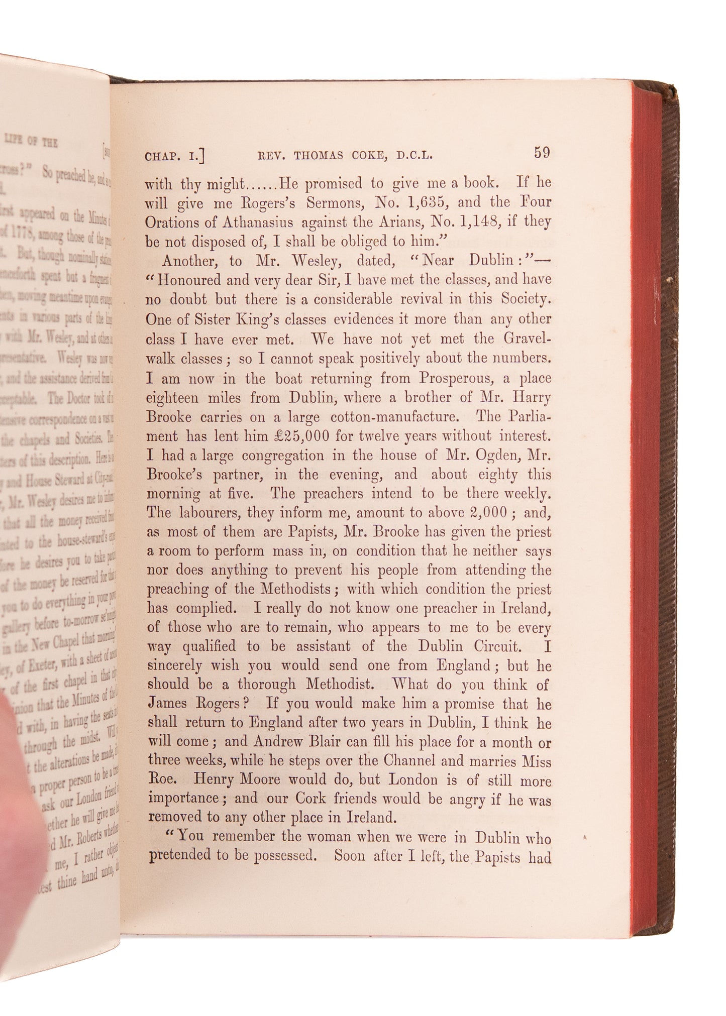1860 THOMAS COKE. First Edition Methodist Biography in Fine Presentation Leather Binding.